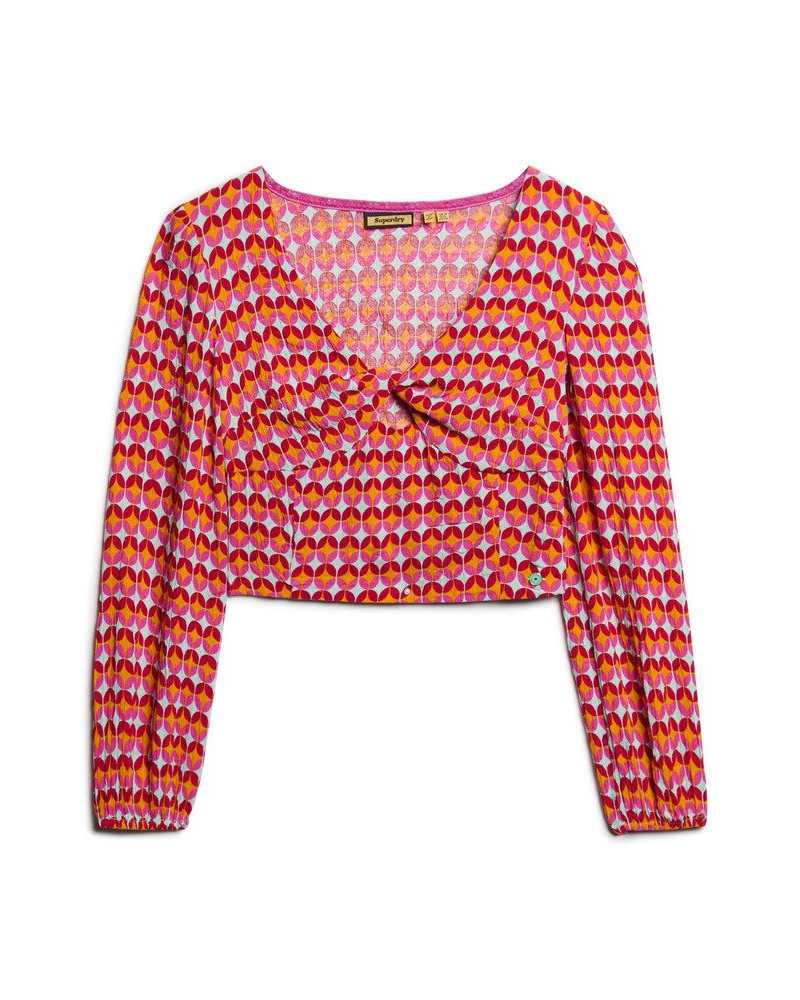 Superdry - Long Sleeve Crop Woven Top