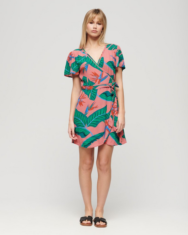 Superdry - Printed Mini Wrap Dress 