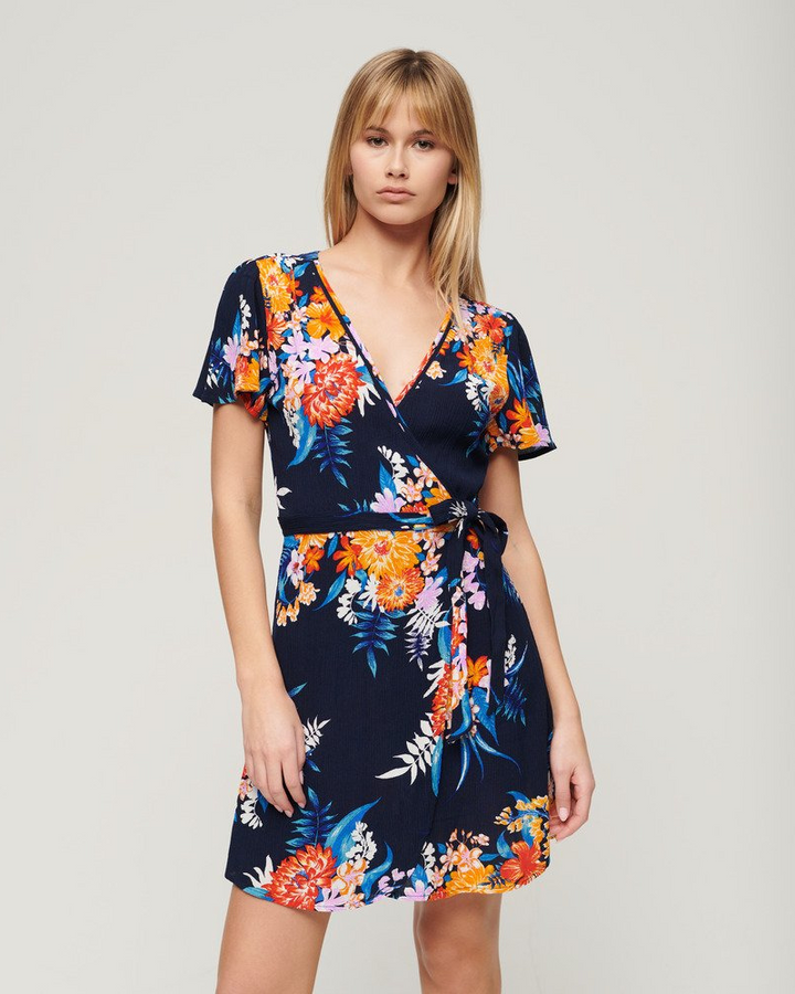 Superdry - Printed Mini Wrap Dress 