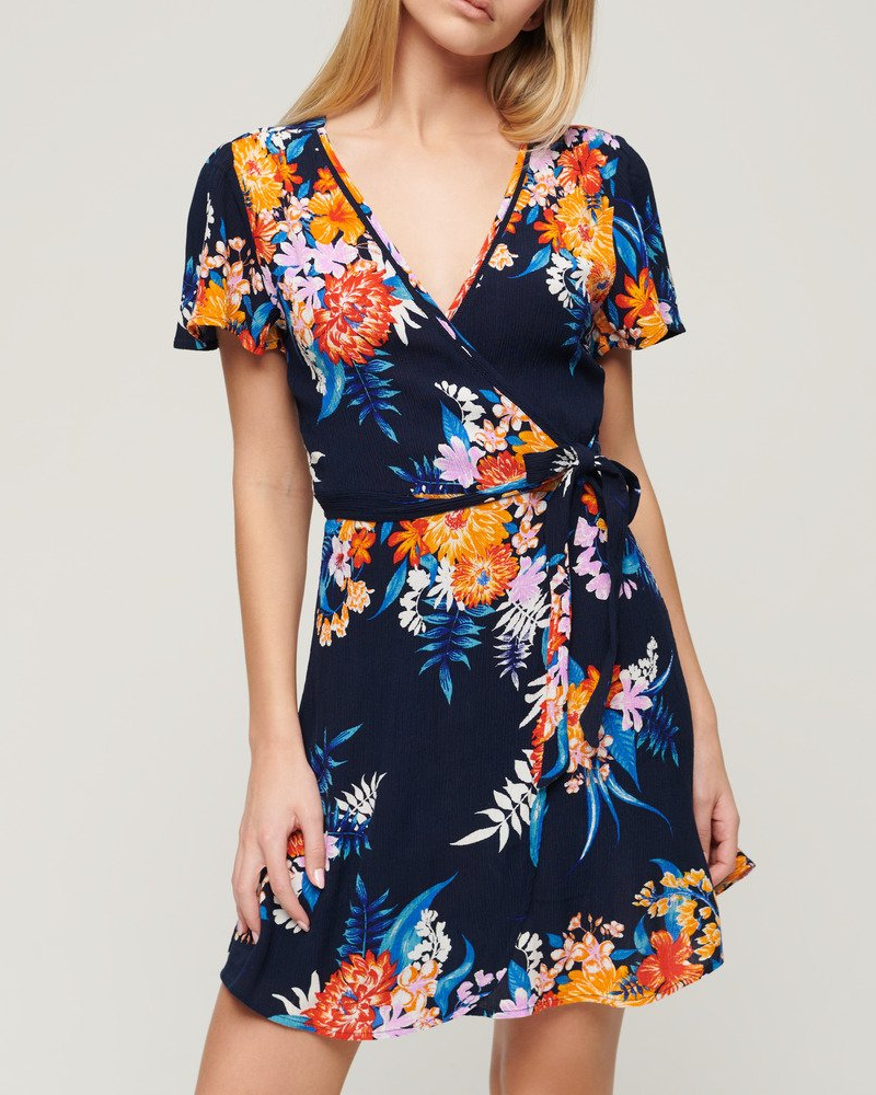 Superdry - Printed Mini Wrap Dress 