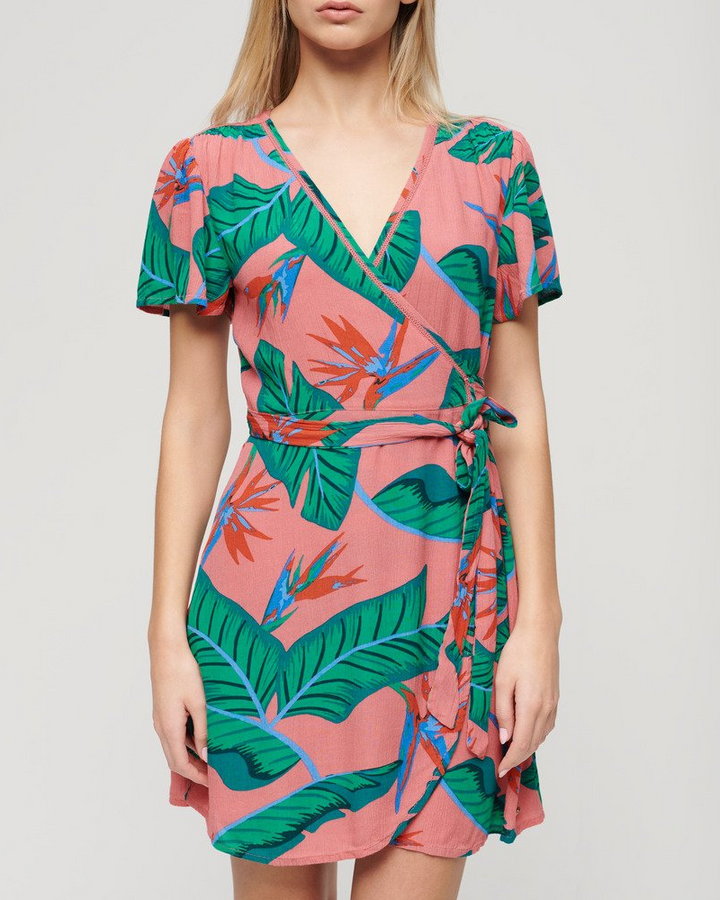 Superdry - Printed Mini Wrap Dress 