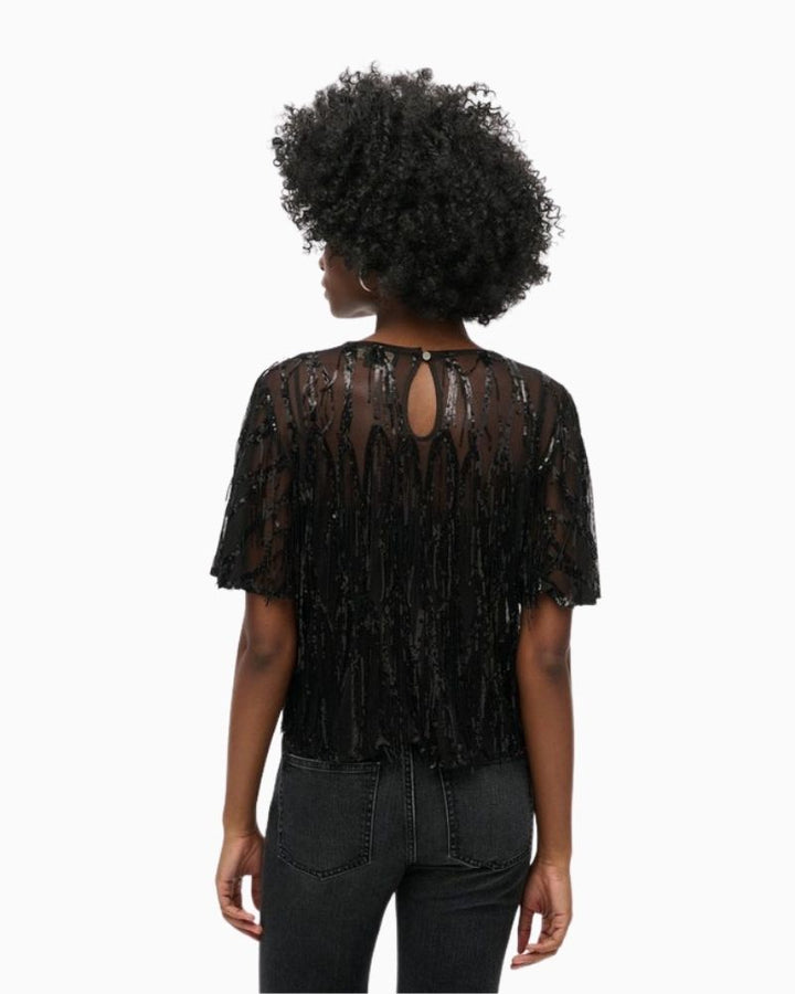 Superdry - Sheer Short Sleeve Sequin Top