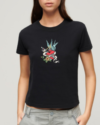 Superdry - Tattoo Embroidered Fitted T-Shirt