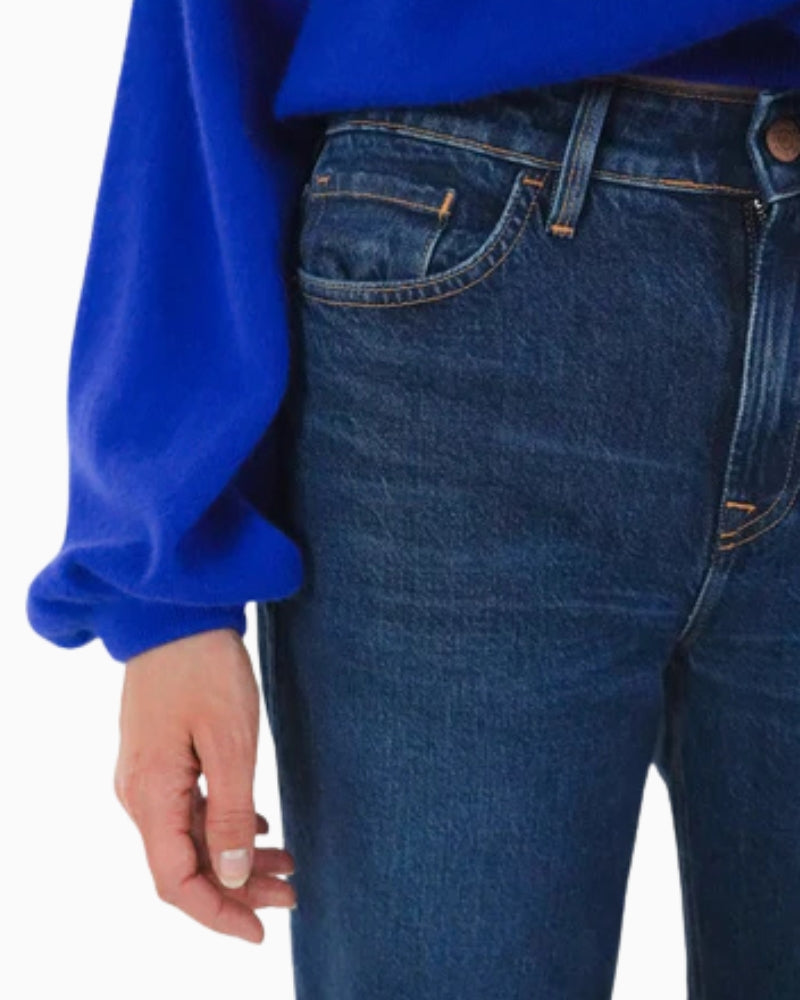 TWNS The Label Colorado Puff Sleeve Jumper in Blue cuff detail