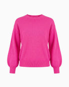 TWNS The Label Colorado Puff Sleeve Jumper in Neon Pink fabric details