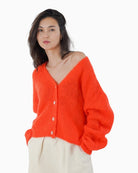 TWNS The Label Malia Cardigan in red front view