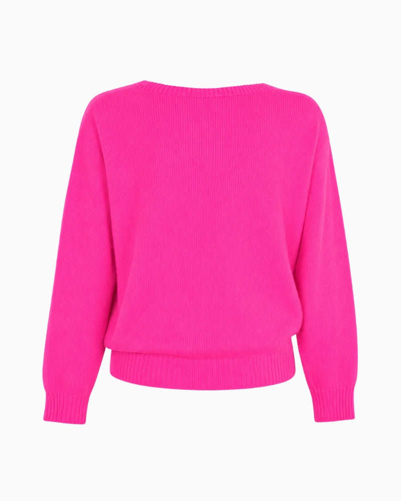 TWNS The Label Sanibel Sweater in Neon Pink front view