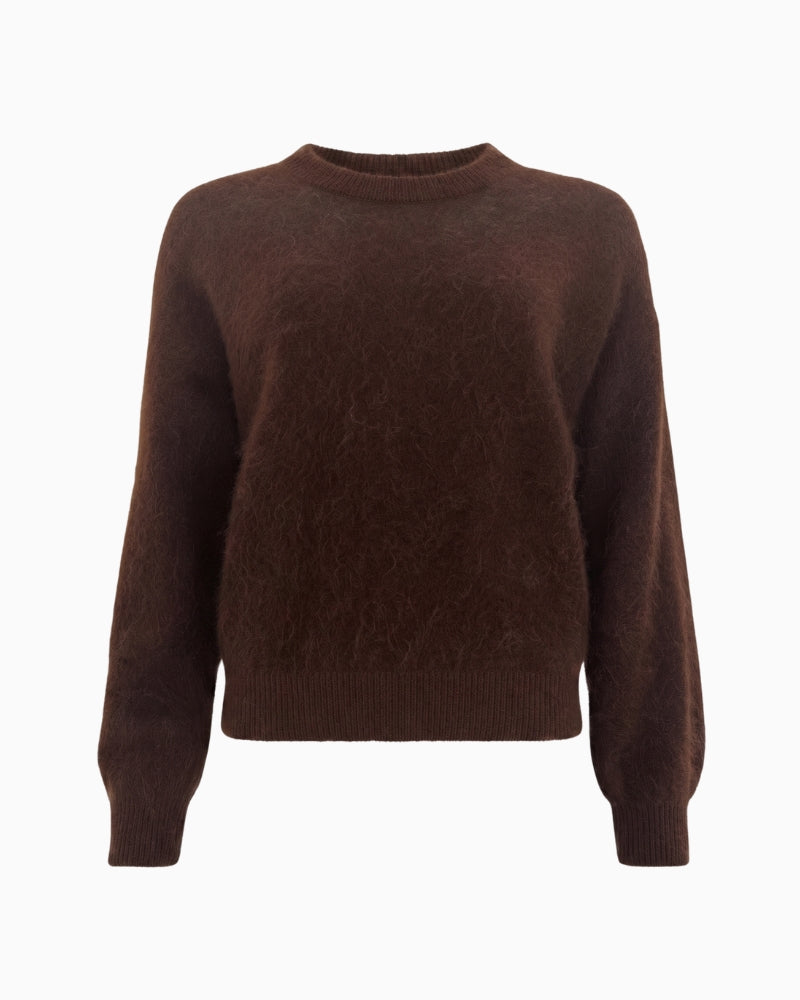 TWNS The Label Thornton Jumper in Brown fabric detail