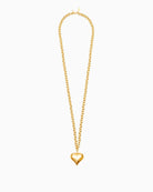 Talis Chains chubby heart pendant necklace with 18 carat gold plating and freshwater pearl