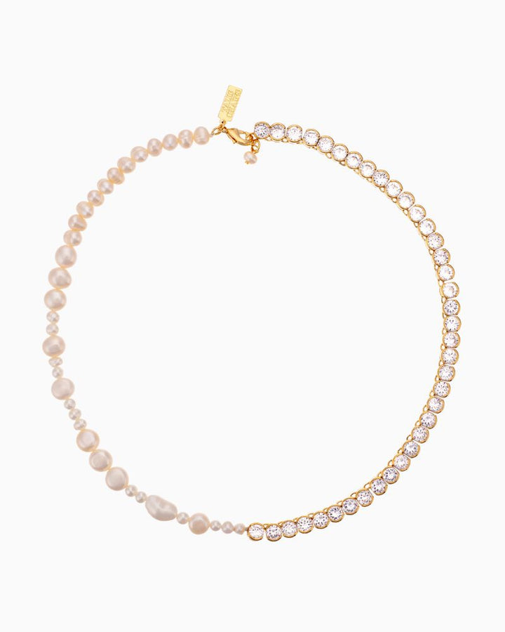 Talis Chains pearl necklace duo with freshwater pearls and cubic zirconia