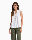 Tinta Ruta stretch knit blouse off white front view
