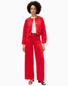 Tommy Hilfiger wide-leg jeans styled with cropped jacket – Áines Boutique