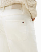 Close-up of Tommy Hilfiger flag on back pocket and button