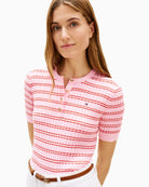 Crew neckline and button placket detail – Áines Boutique