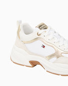 Close-up of cow nappa leather and gold accents