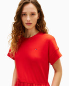 Tommy Hilfiger midi dress crew neck and sleeve detail – Áines Boutique