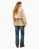 Cotton short trench styled with denim – Áines Boutique