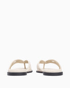 Cream Tommy Hilfiger leather sandal sole view – Áines Boutique