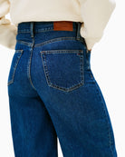 Detail of rigid cotton denim texture with vintage wash