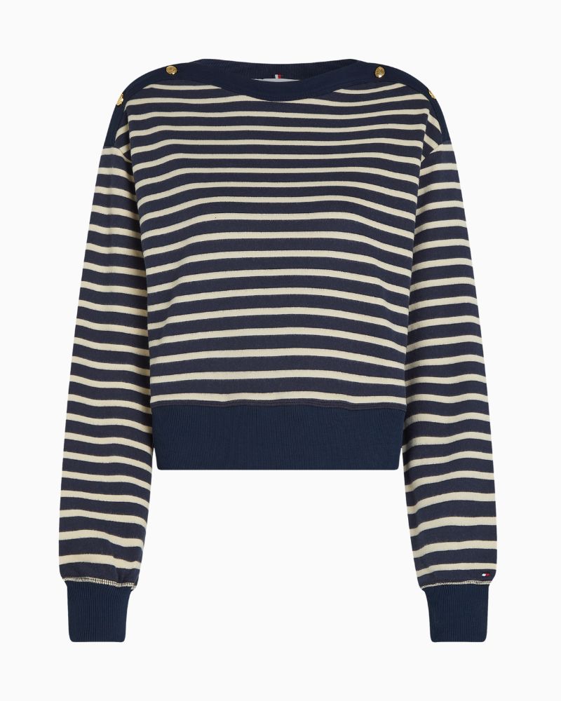 Tommy Hilfiger - Gold Button Boat Neck Sweatshirt 