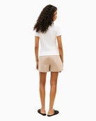 Back of Tommy Hilfiger slim tee styled with tailored shorts – Áines Boutique