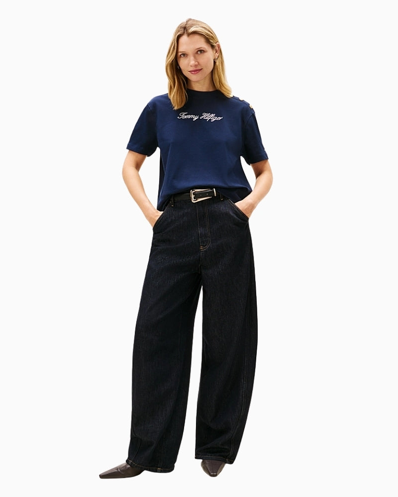 Tommy Hilfiger flag logo embroidered on sleeve