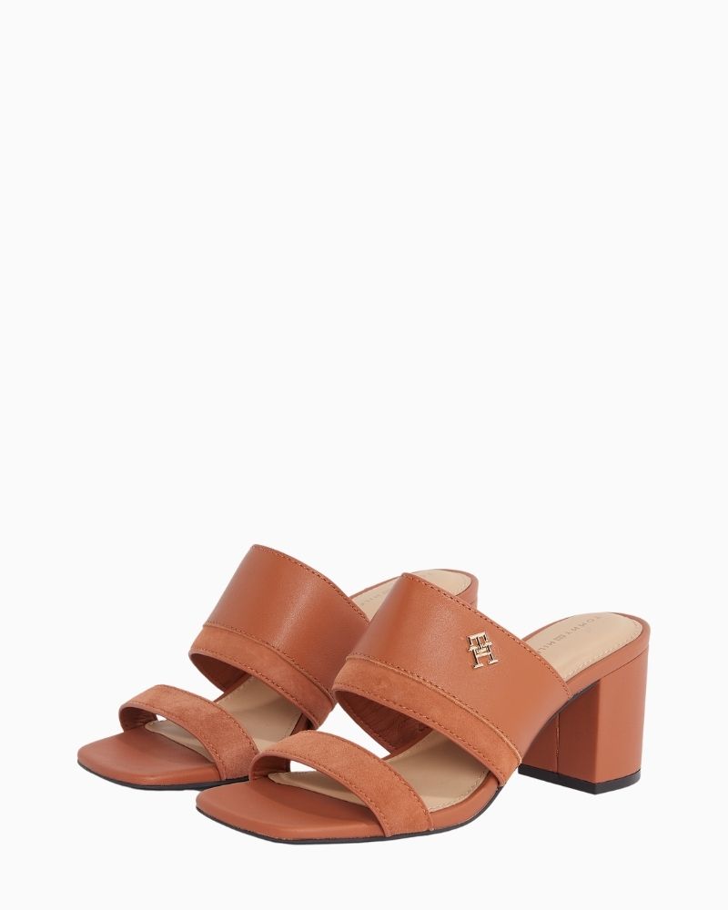 Tommy Hilfiger - Leather & Suede Block Heel Mule