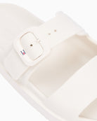 Cream Tommy Hilfiger summer sandal close-up of strap and buckle – Áines Boutique