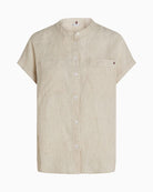 Tommy Hilfiger - Linen Collarless Blouse