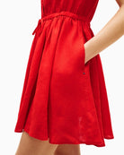 Tommy Hilfiger red linen dress with drawstring waist detail – Áines Boutique