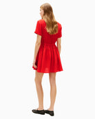 Tommy Hilfiger red linen dress styled with flat sandals – Áines Boutique