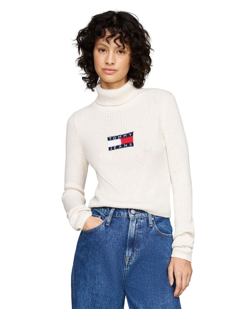 Tommy Hilfiger - Melange Turtleneck Flag Sweater