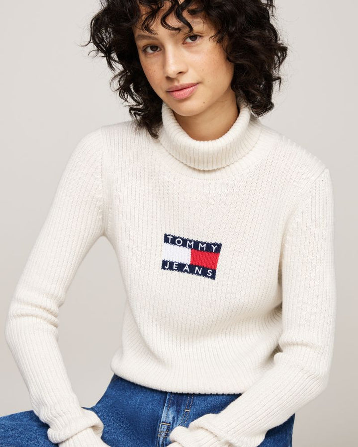 Tommy Hilfiger - Melange Turtleneck Flag Sweater