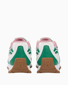 Back view of low-cut trainer with branded heel tab