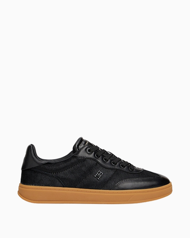 Tommy Hilfiger monogram trainers with leather and suede textures