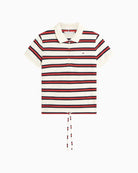 Multistripe pattern and logo embroidery detail – Áines Boutique