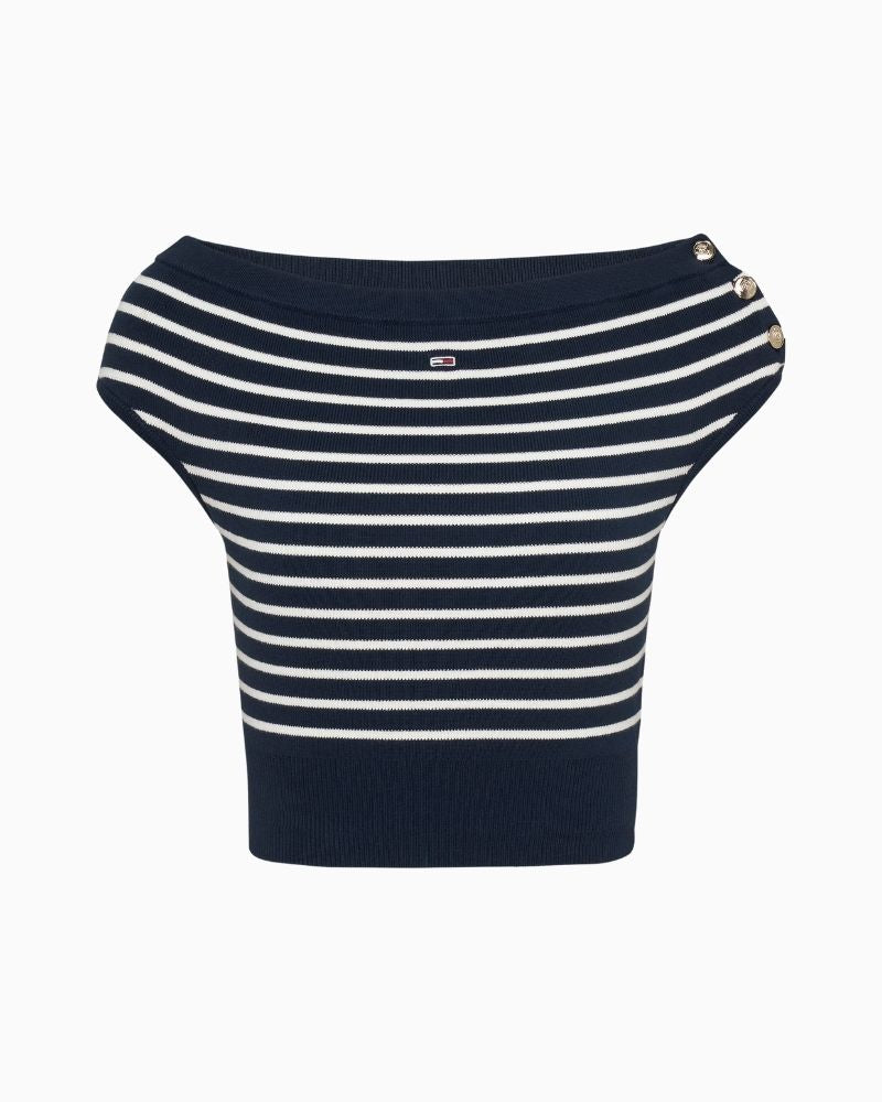 Tommy Hilfiger - Off Shoulder Stripe Sweater