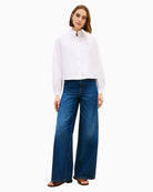 Tommy Hilfiger white crop shirt styled with denim – Áines Boutique