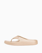 Cream Tommy Hilfiger flip-flop sandal side view showing pearlised finish – Áines Boutique