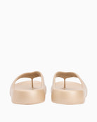 Cream Tommy Hilfiger flat sandal sole view – Áines Boutique