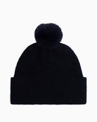 Warm winter hat with soft stretch fit and pom pom
