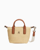 Tommy Hilfiger Popette micro tote raffia front view – Áines Boutique