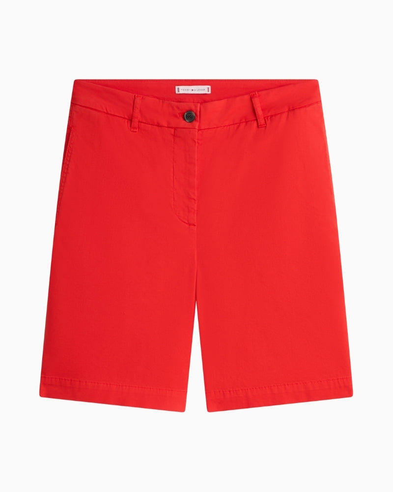 Tommy Hilfiger red chino shorts front view – Áines Boutique