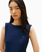 Boat neckline detail on Tommy Hilfiger ribbed tank top – Áines Boutique