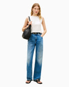 Tommy Hilfiger rib slim tank styled with blue denim – Áines Boutique