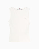 Tommy Hilfiger rib slim boat-neck tank front view – Áines Boutique