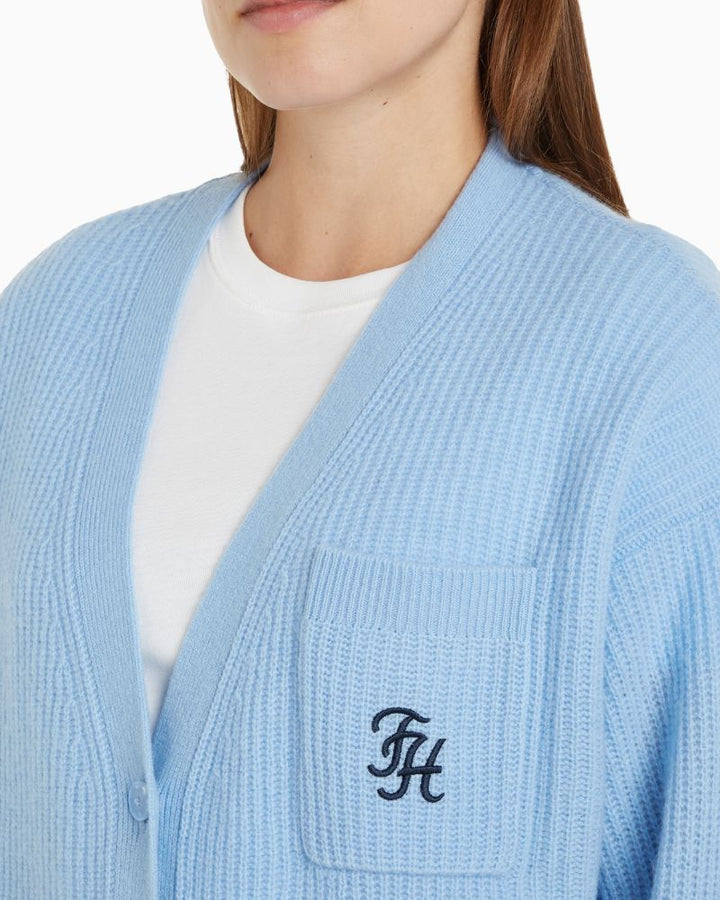 Tommy Hilfiger - Script Soft Wool V Neck Cardi 