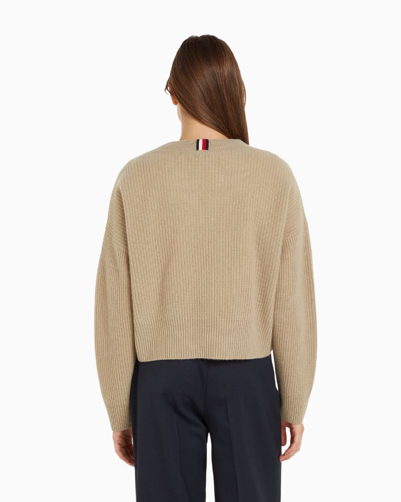 Tommy Hilfiger - Script Soft Wool V Neck Top 