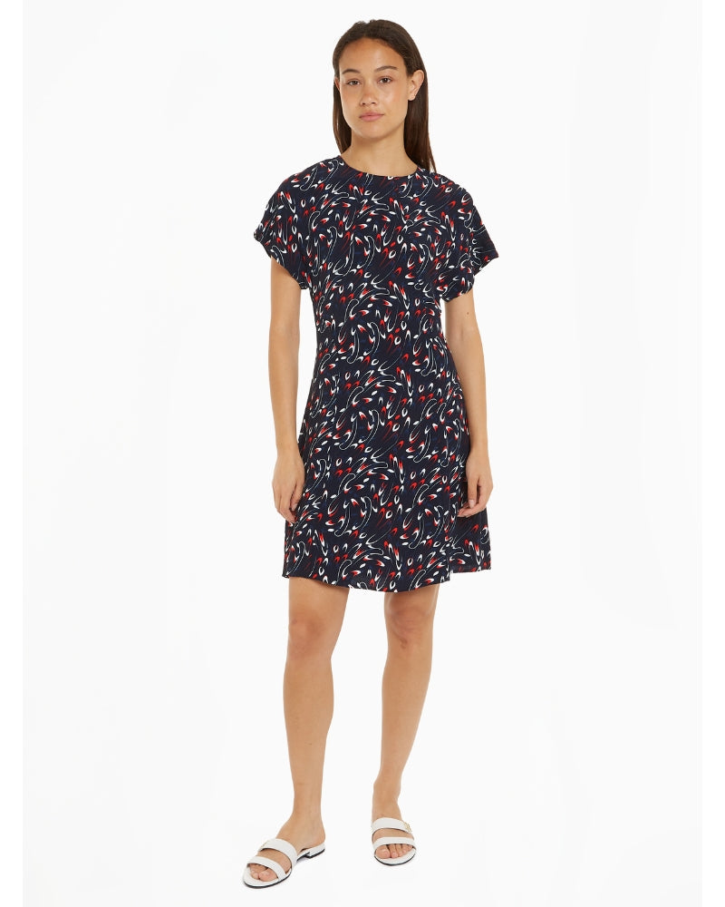 Tommy Hilfiger - Small Ribbon F&F Short Sleeves Short Dress