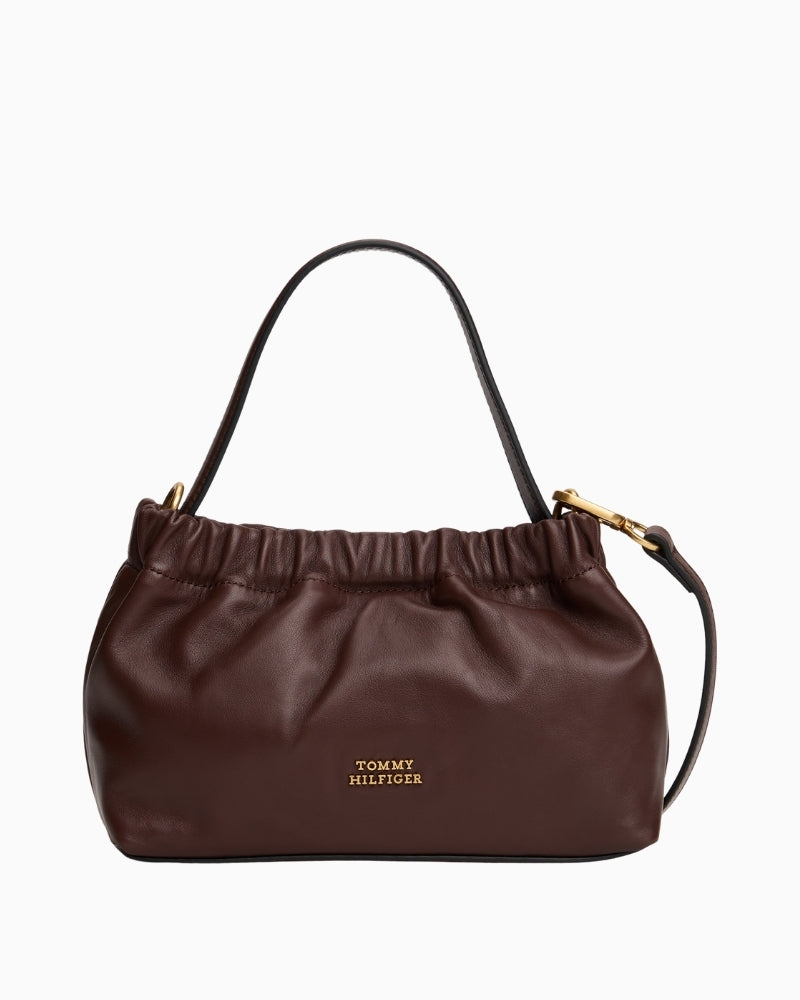 Tommy Hilfiger soft brown leather mini crossover bag